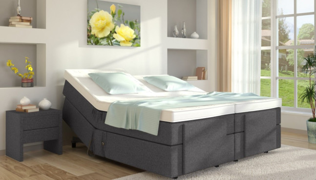 Boxspringbett Hilda mit Motor in Anthrazit