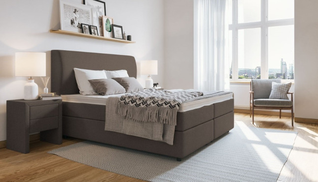 Boxspringbett Charlotte in Board Hellgrau