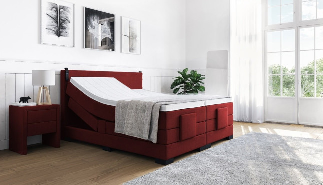 Boxspringbett Konrad mit Motor in Board Grau