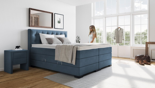 Boxspringbett Dalia mit Kopfteil Beatrix, 120cm hoch