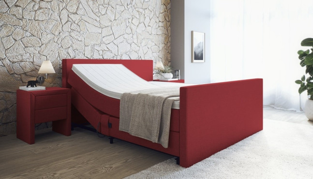 Boxspringbett Sven mit Motor in Hellgrau