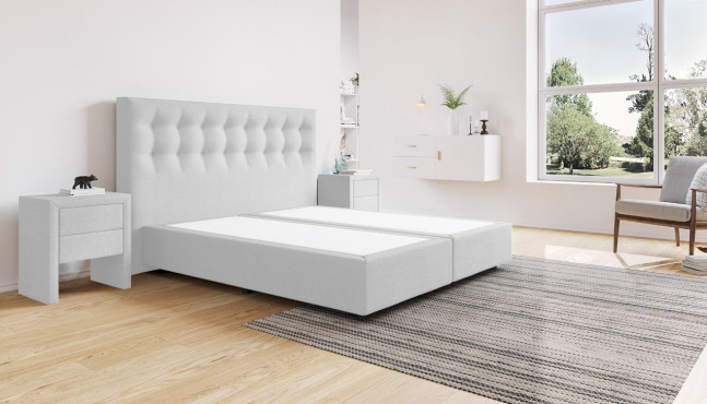 Boxspringbett Beatrix ohne Matratze 180 x 200 cm in Golf Anthrazit
