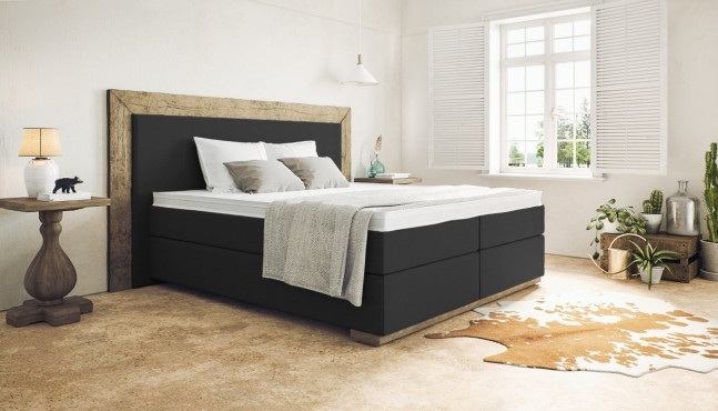 Boxspringbett Diego in Leder Espresso