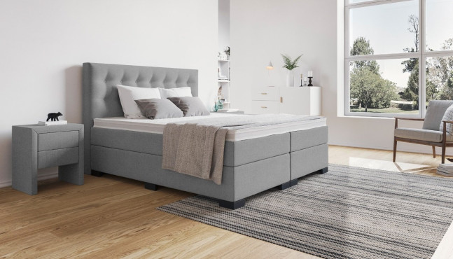 Mikrofeder Boxspringbett Beatrix  in Golf Anthrazit
