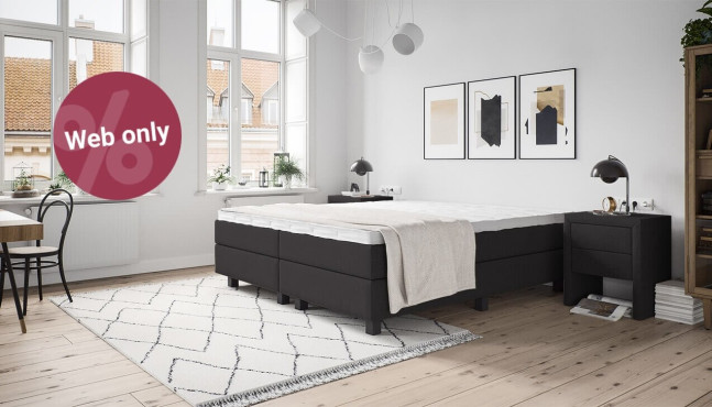 Boxspringbett Stuart in Schwarz