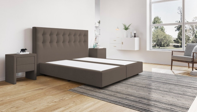 Boxspringbett Beatrix ohne Matratze 180 x 200 cm in Golf Anthrazit