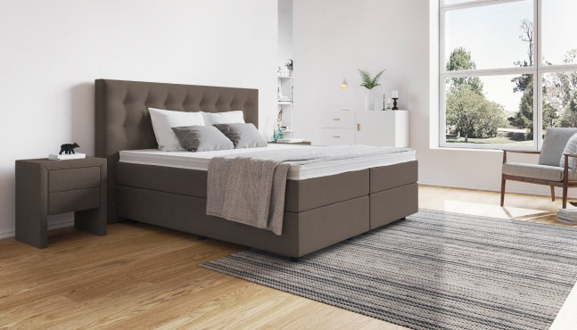 Mikrofeder Boxspringbett Beatrix  in Golf Anthrazit