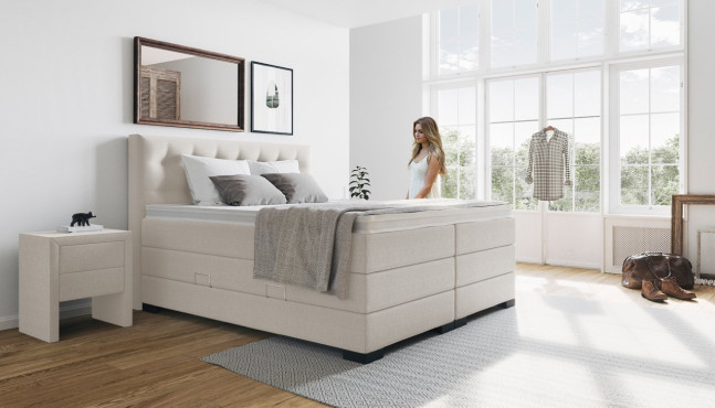 Boxspringbett Dalia mit Kopfteil Beatrix, 120cm hoch