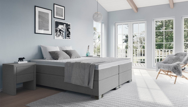 Boxspringbett Ludwig 180 x 200 cm in Golf Weiß
