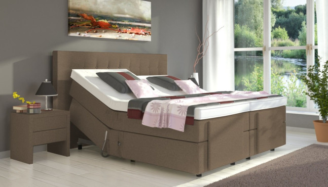 Boxspringbett Greta mit Motor in Golf Anthrazit