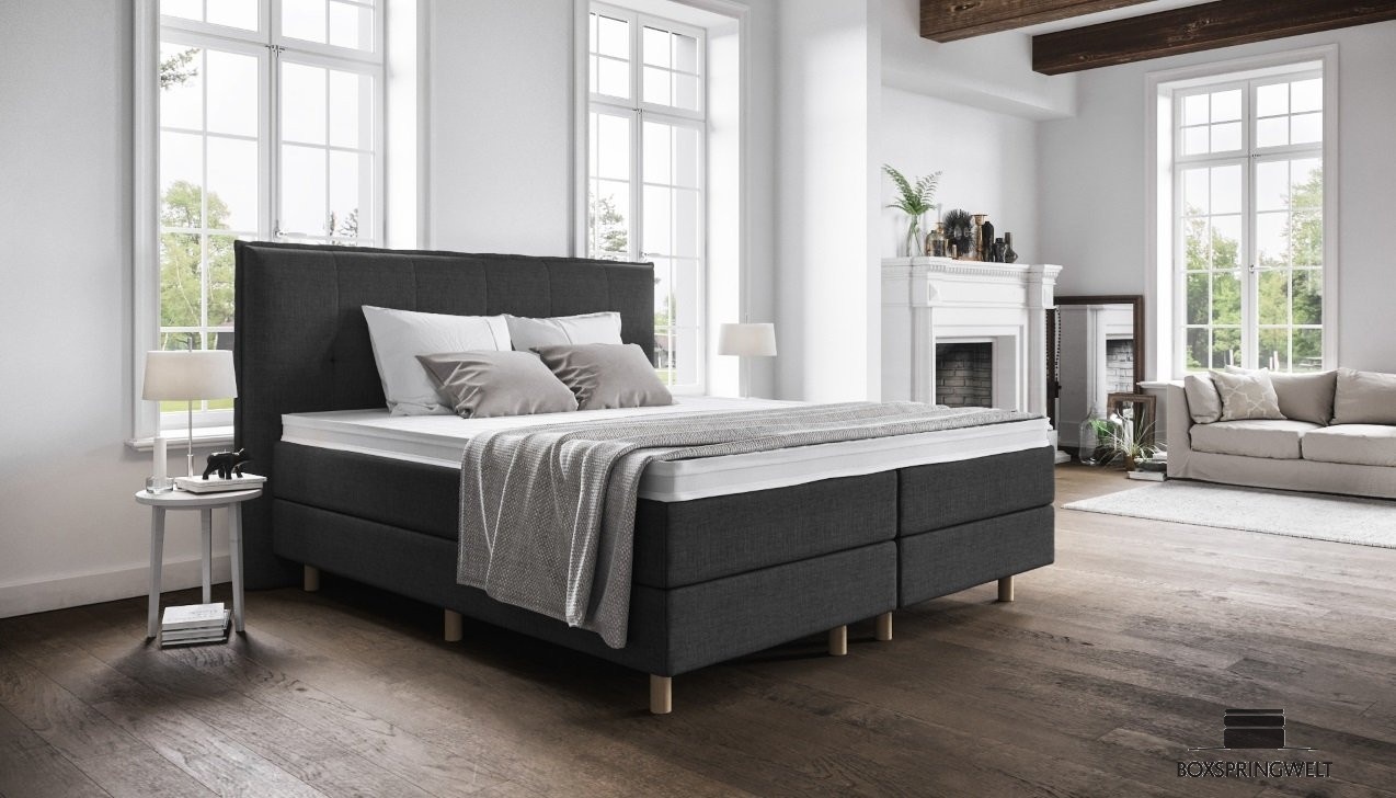 Boxspringbett Paula in Golf Dunkelgrau