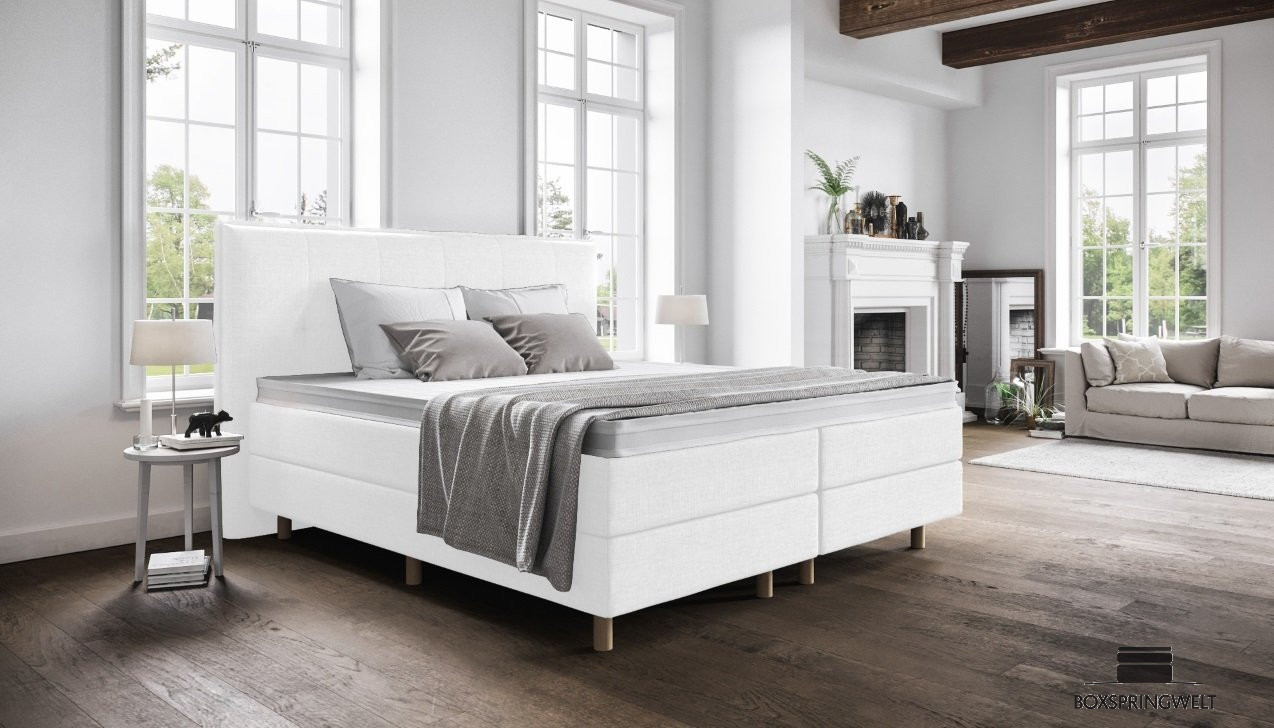Boxspringbett Paula in Golf Weiß