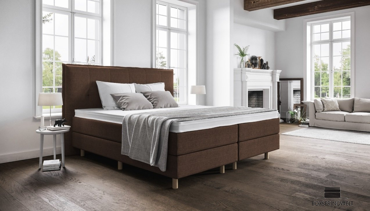 Boxspringbett Paula in Golf Dunkelbraun