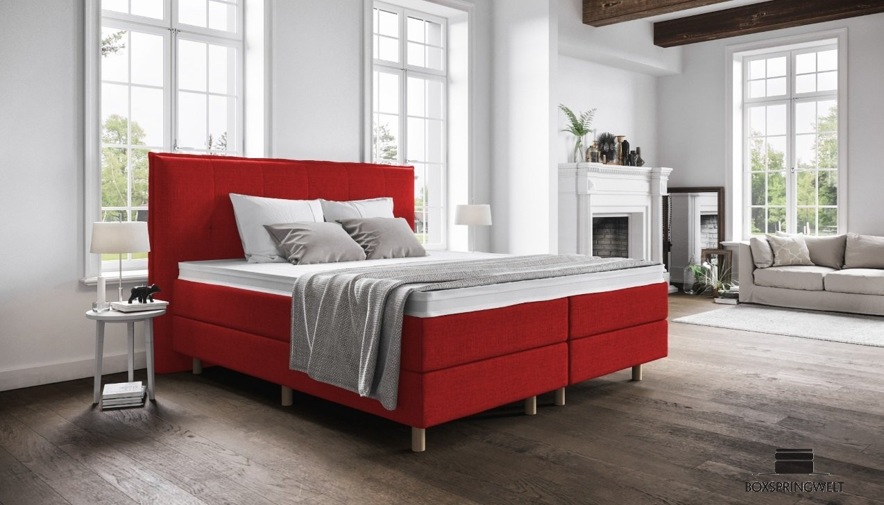 Boxspringbett Paula in Golf Burgundy
