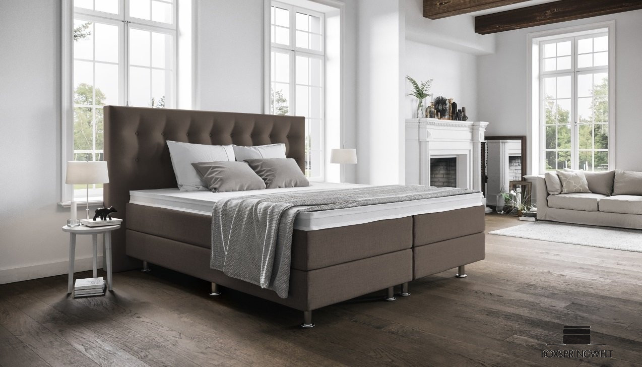Boxspringbett Paula in Board Taupe