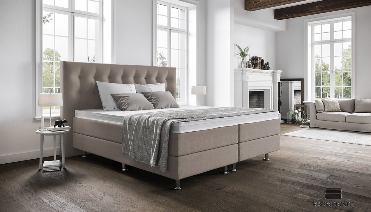 Boxspringbett Paula in Board Beige