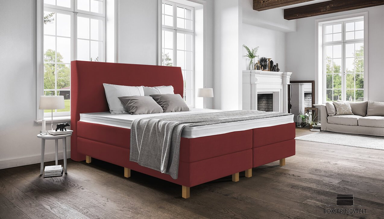 Boxspringbett Paula in Mine Burgundy