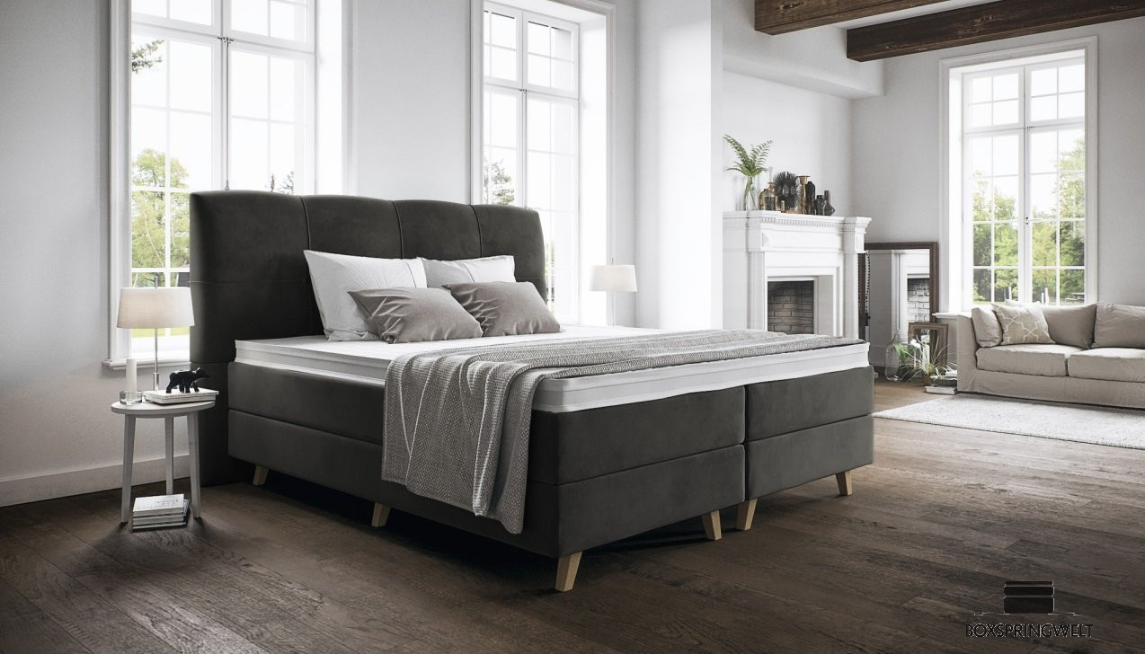 Boxspringbett Paula in Adore Darkgrey