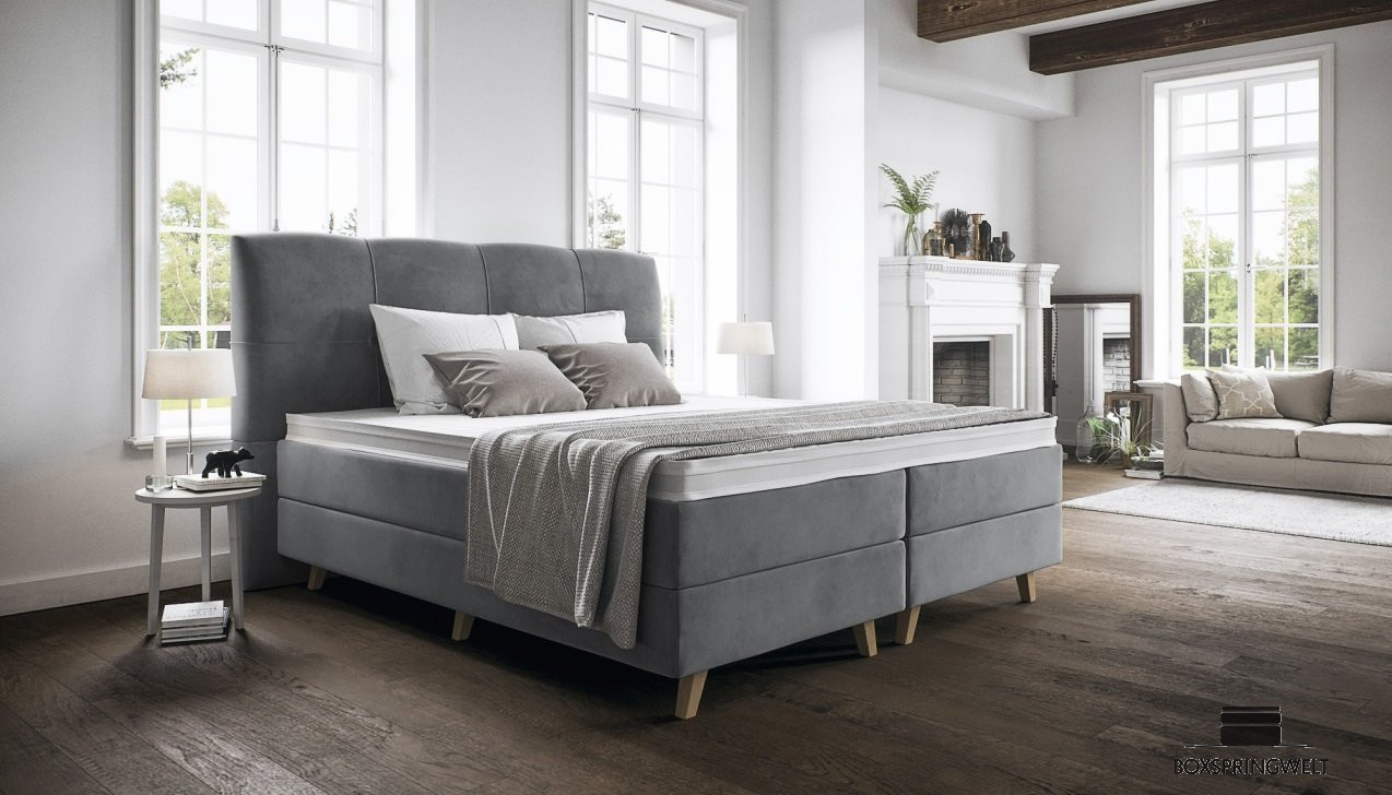 Boxspringbett Paula in Adore Dolphin