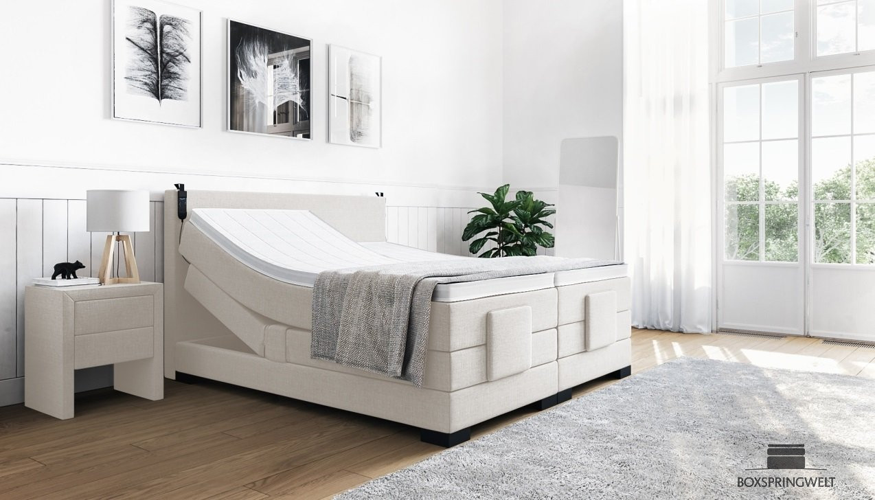 Boxspringbett Erik in Board Ecru