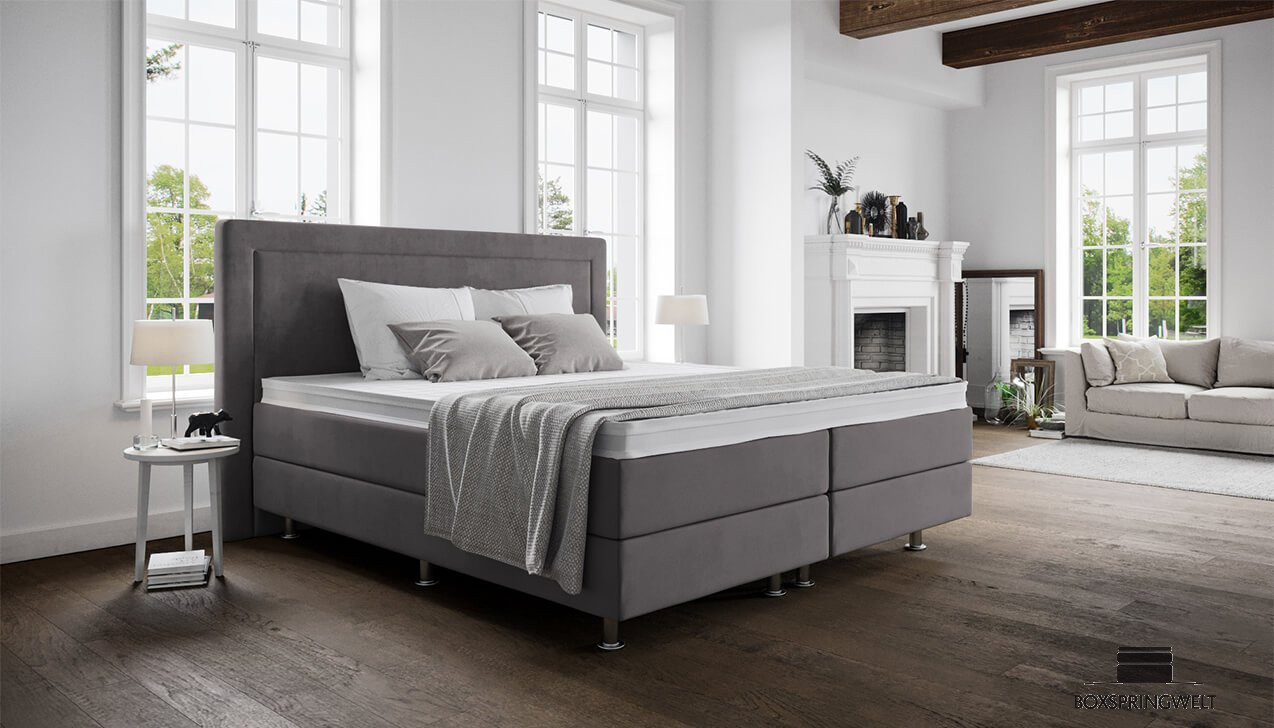 Boxspringbett Paula in Challenger Grey