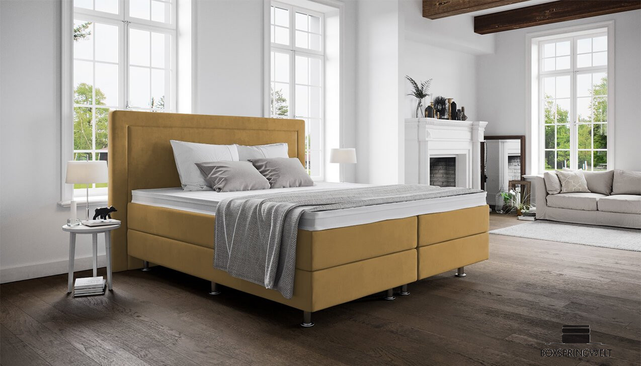 Boxspringbett Paula in Challenger Mustard