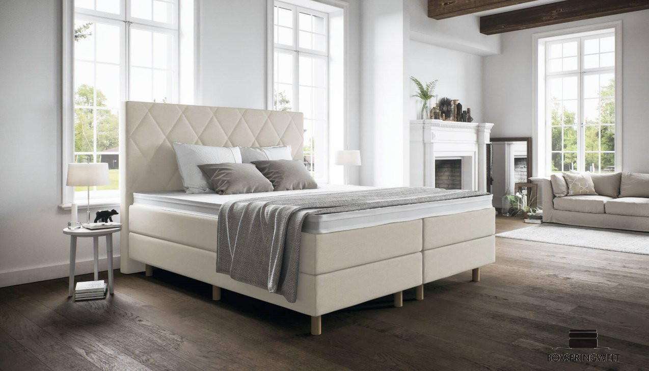 Boxspringbett Paula in Luca Beige
