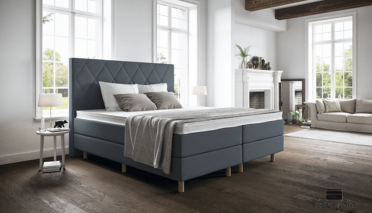 Boxspringbett Paula in Luca Royalblau