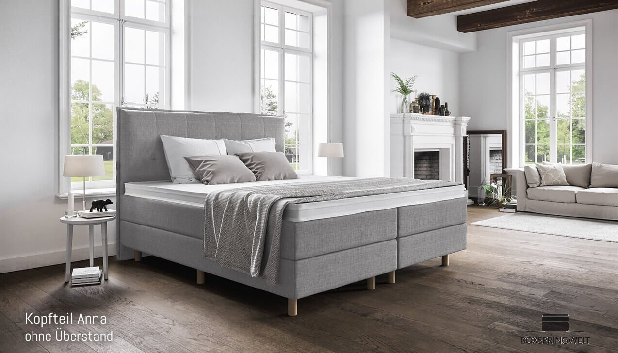 Mit Kopfteil Anna ohne Seitenabstand. Runde Füße, Buche.