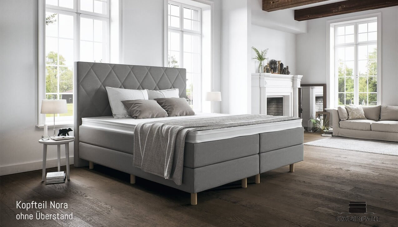 Mit Kopfteil Nora ohne Seitenabstand. Runde Füße, Buche.