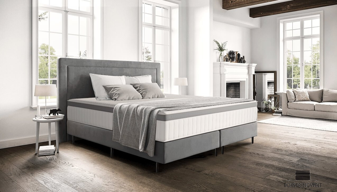 Boxspringbett Paula mit Doppeltuchmatratze, Topper integriert